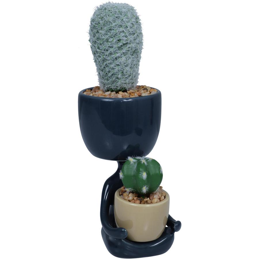 Planta artificial top/estructura en silueta azul