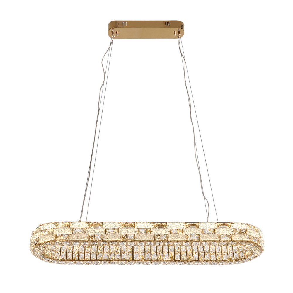 Lámpara led colgante Vania ovalada de cristal con luz cálida