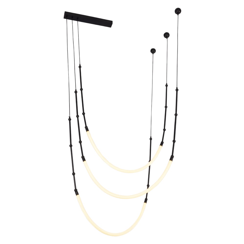 Lámpara led colgante Loop 160 black con luz cálida