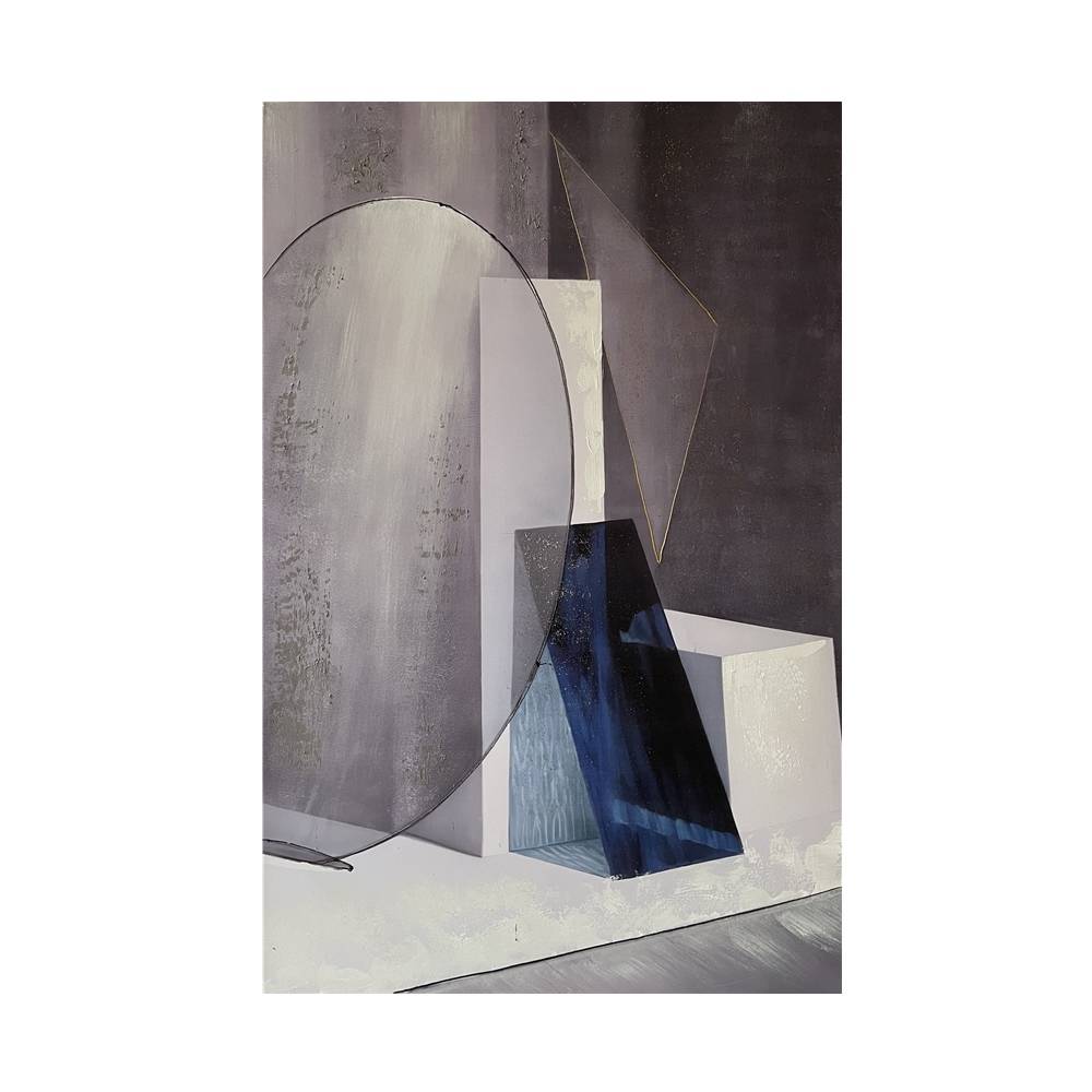 Lienzo Figuras Geométricas I gris/azul