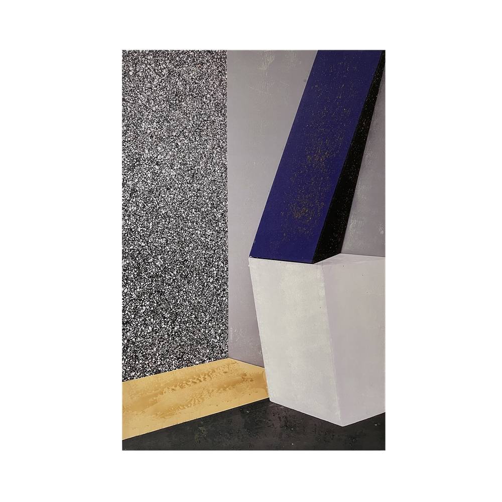 Lienzo Figuras Geométricas II gris/azul/amarillo