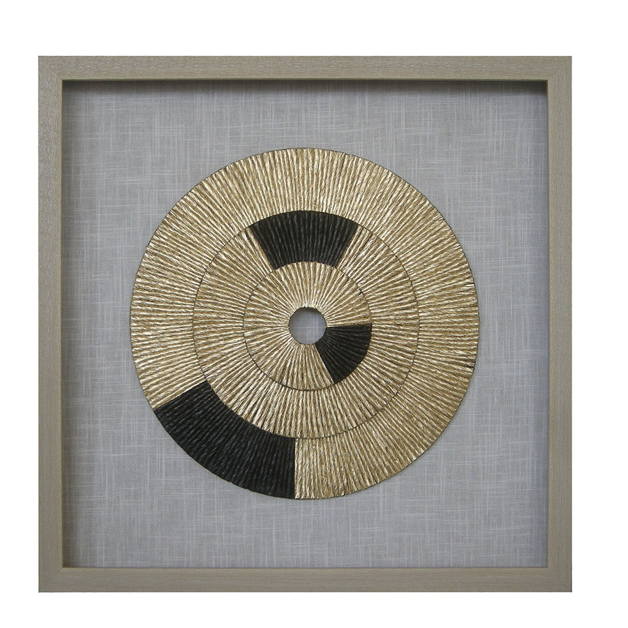 Cuadro circulo dorado detalles negro