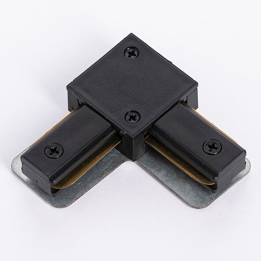 Conector L para track lineal negro Ledex Pro