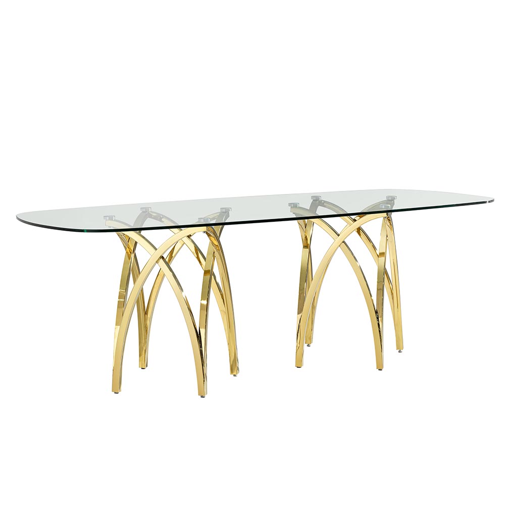 Mesa de comedor rectangular 220x100 Ginebra base cromada