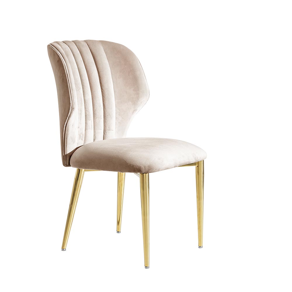 Silla de comedor Amadea de velvet beige