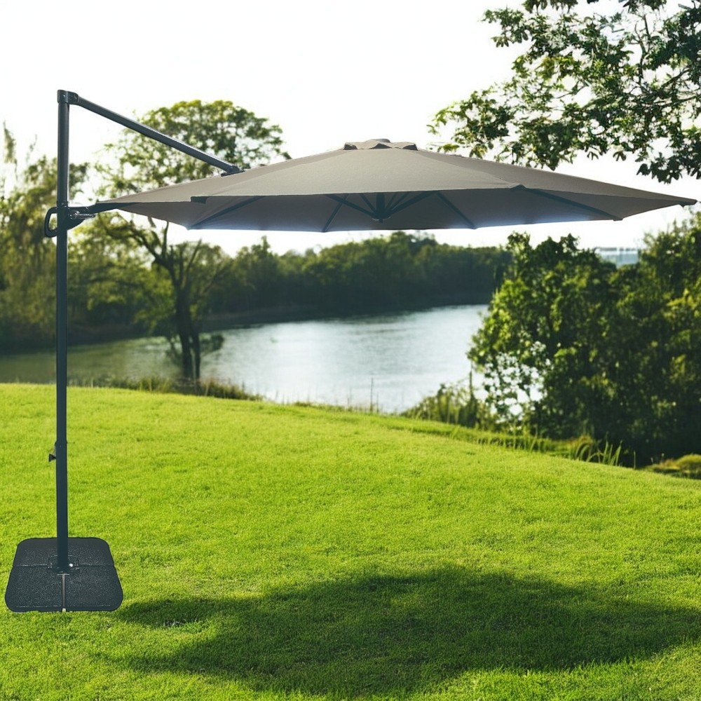 Parasol lateral Ø3m de lona café