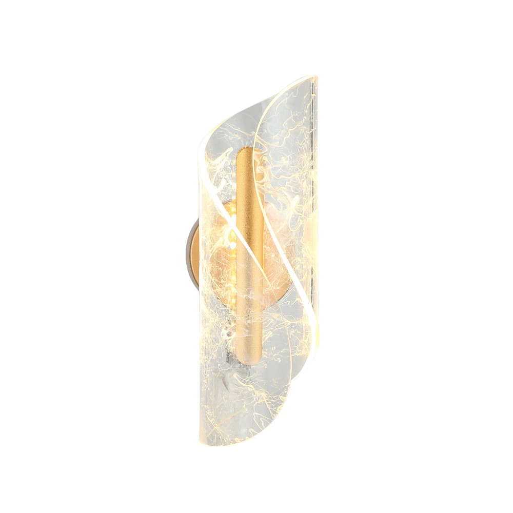 Aplique de pared led Glisten dorado
