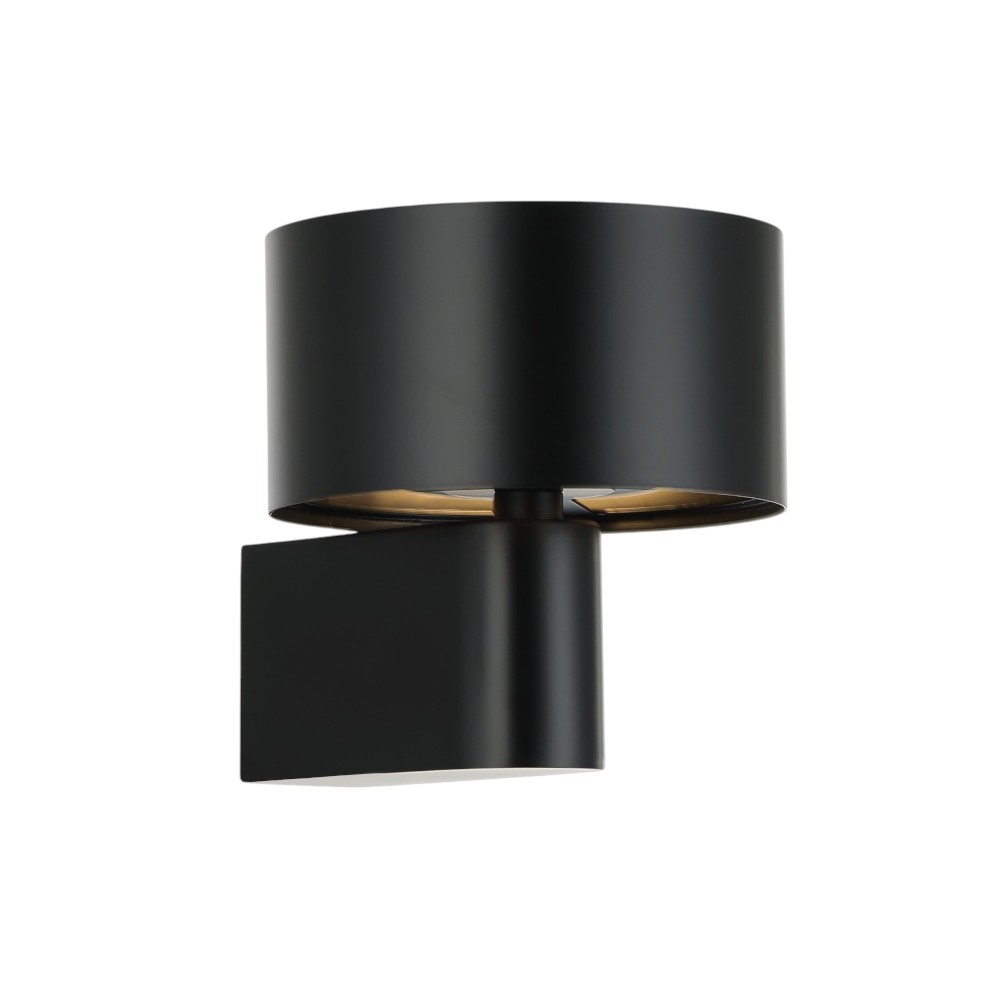 Lámpara led de pared Sagitario black con luz cálida 7W