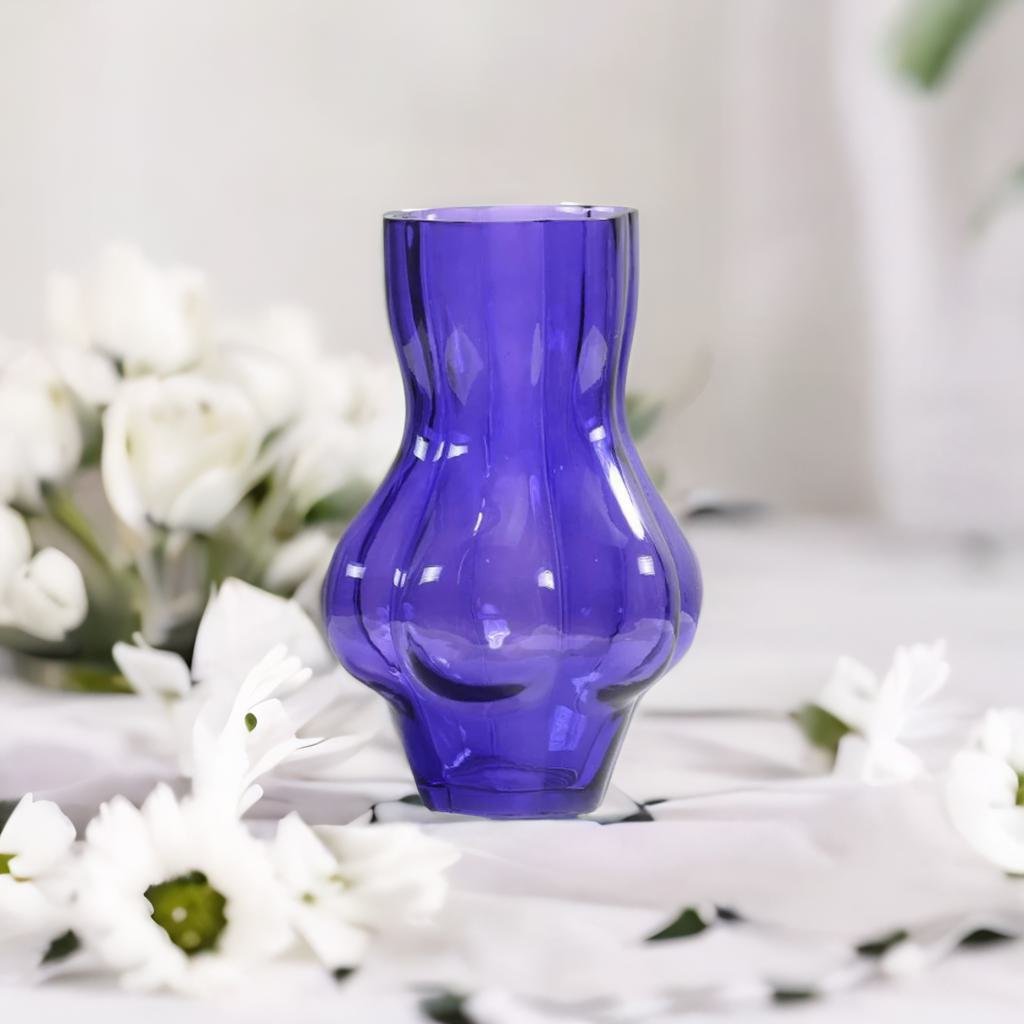 Florero Swirl de vidrio morado