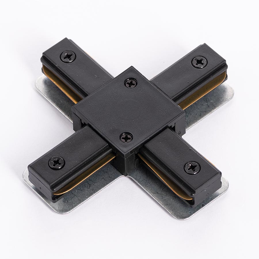 Conector X para track lineal negro Ledex Pro