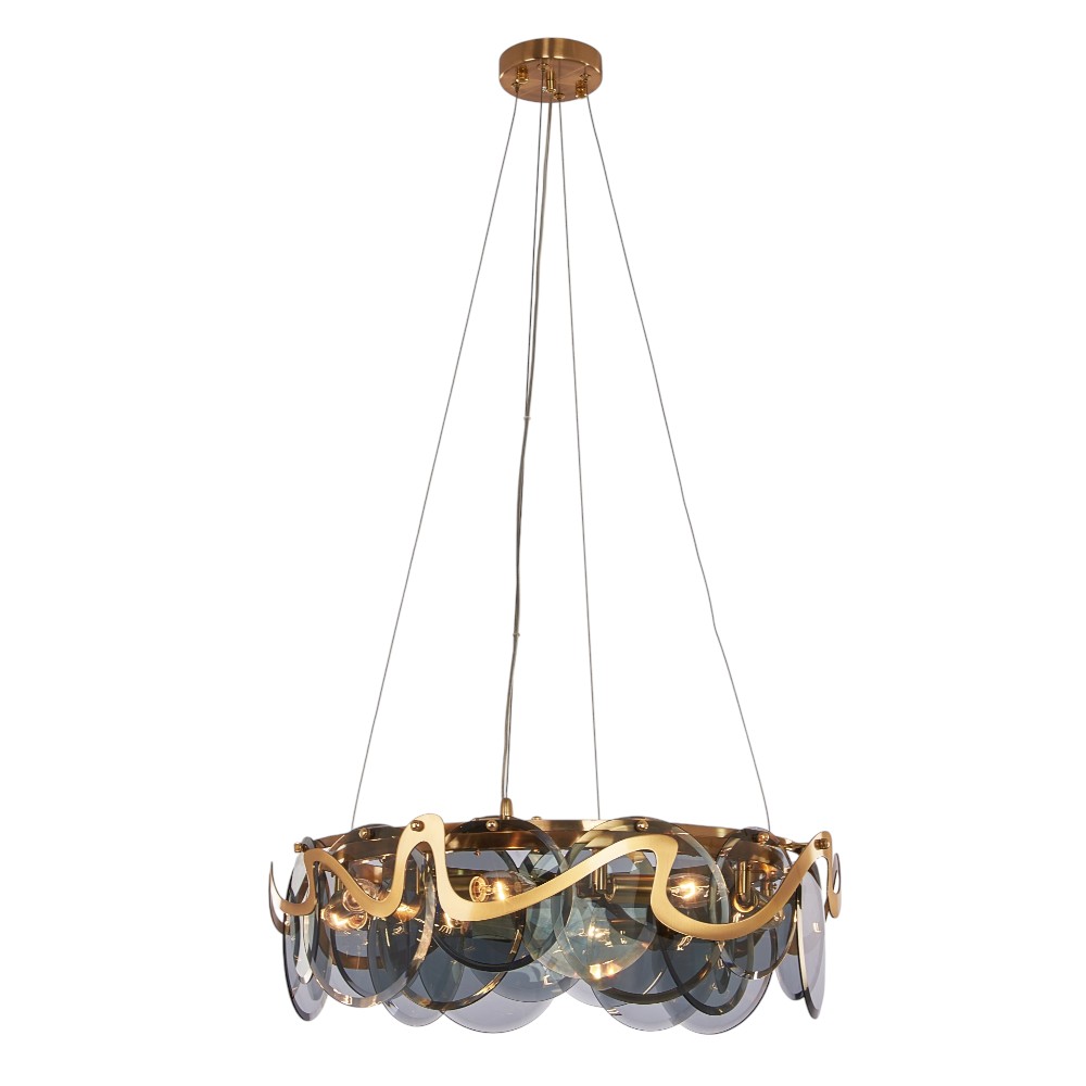 Lámpara colgante Vania dorado/smoke 8luces