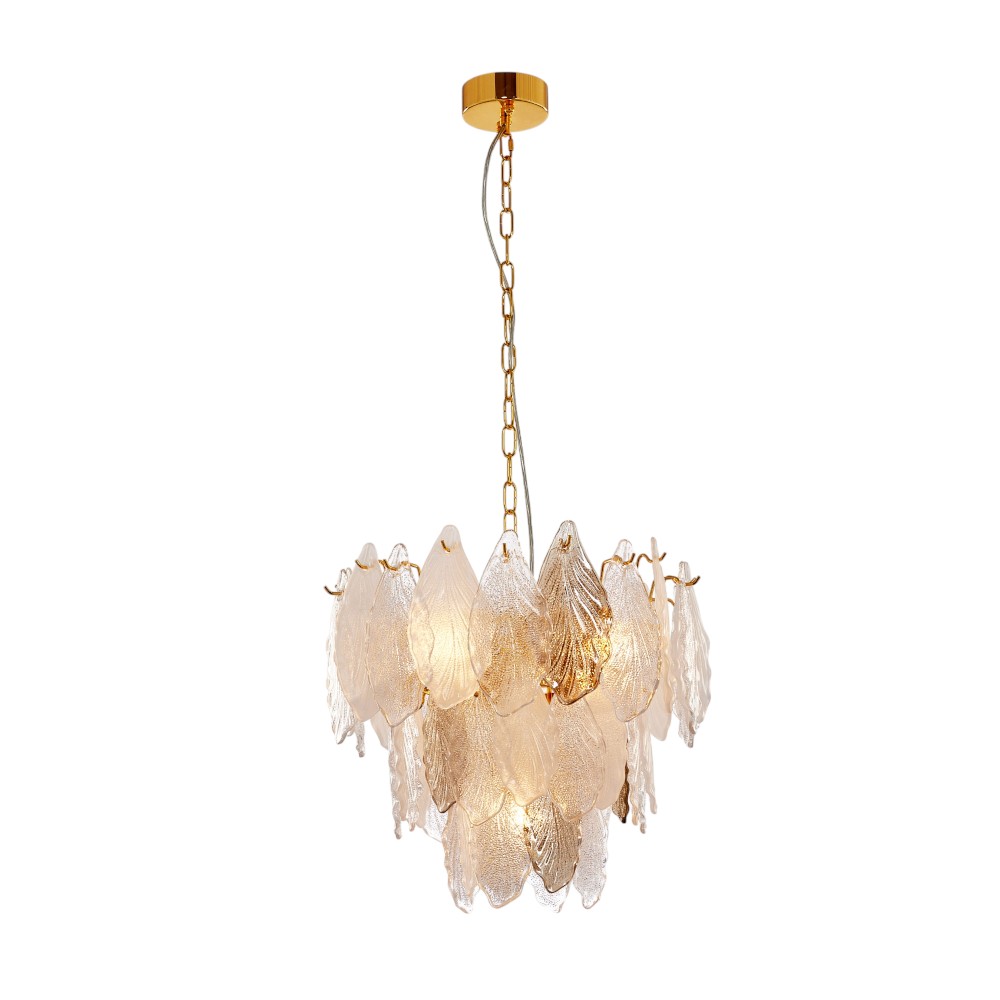 Lámpara colgante Zendaya redonda metal dorado