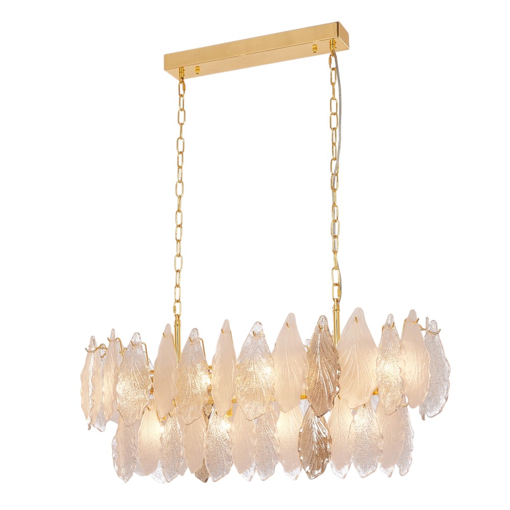 Lámpara colgante Zendaya rectangular metal dorado