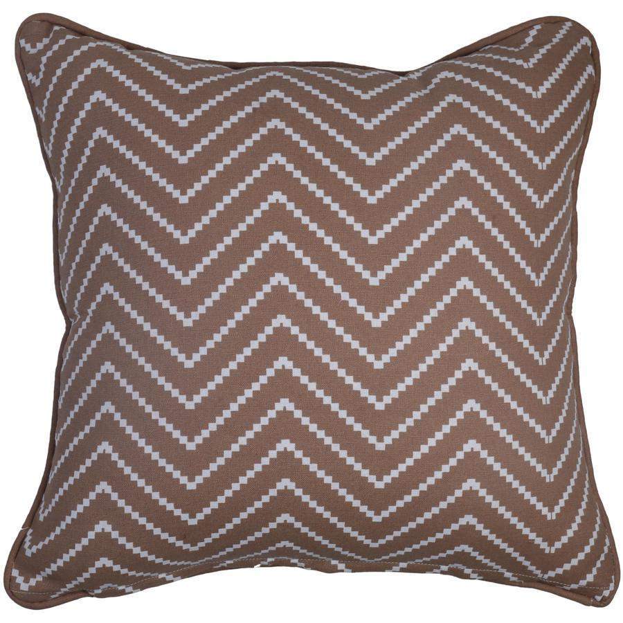 Cojin cafe Zigzag blanco 45cm