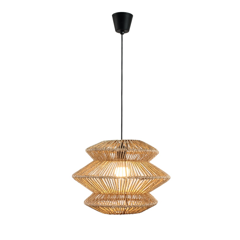 Lámpara colgante Luano de fibra natural