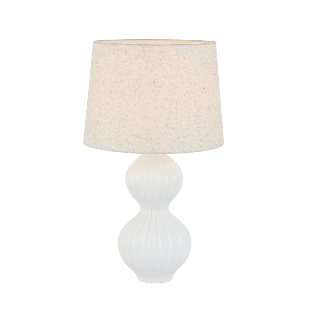 Lámpara de mesa E27 Muse color blanco con pantalla de tela