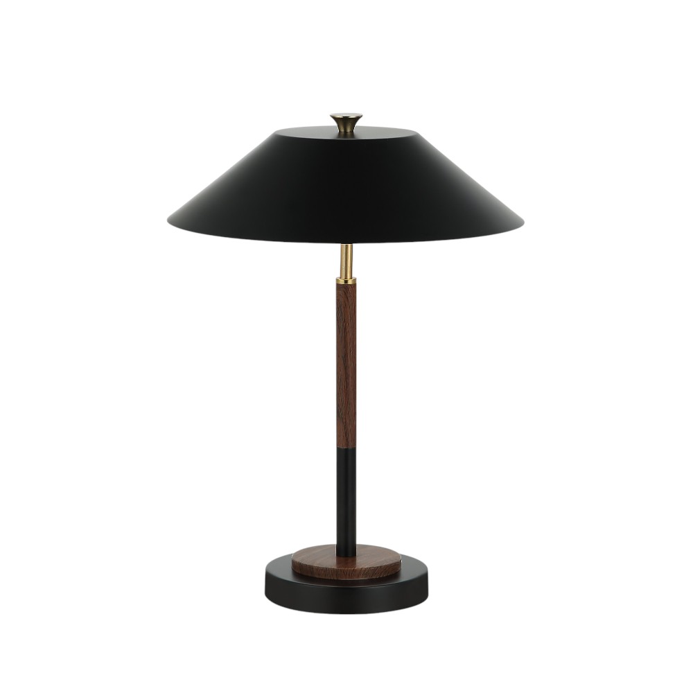 Lámpara de mesa 2xE14 Sunray madera con pantalla de metal