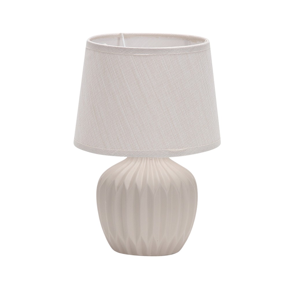 Lámpara de mesa E27 Ashley base crema pantalla tela 26cm