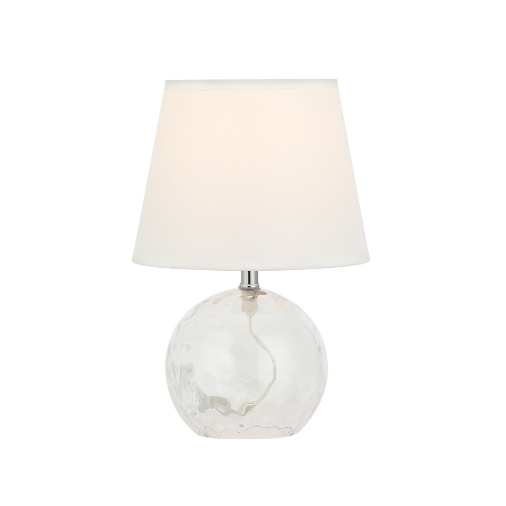 Lámpara de mesa E27 Nora base vidrio pantalla tela 48cm