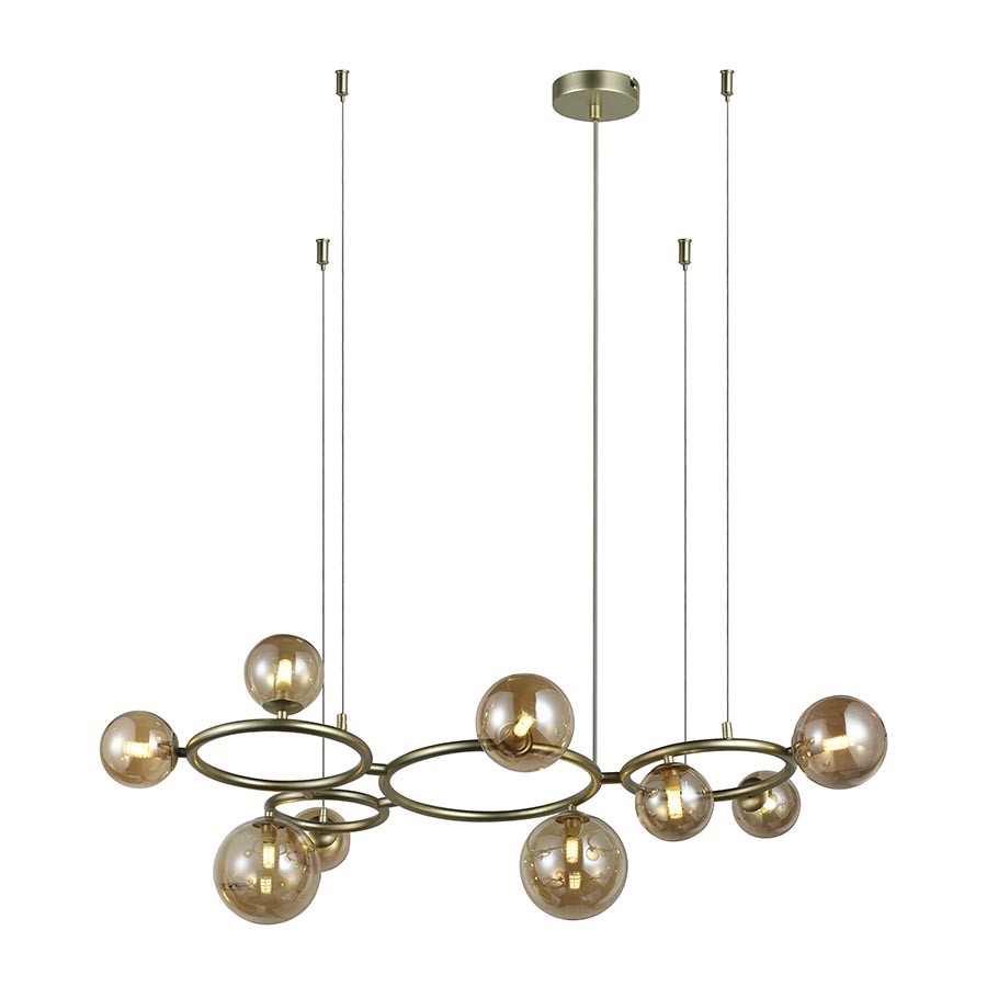 Lámpara colgante Jazmin brass 9 luces