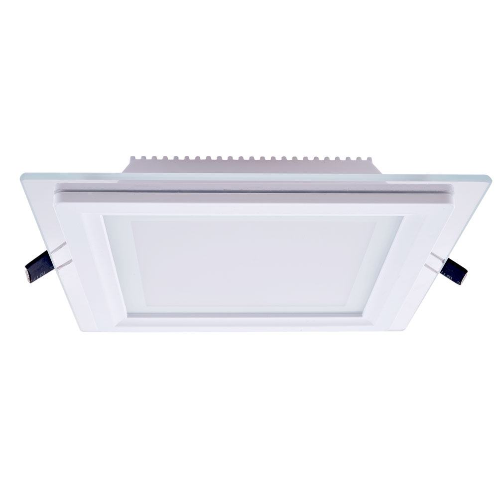 Ojo de buey con vidrio cuadrado blanco 18W 3000K 200x200mm