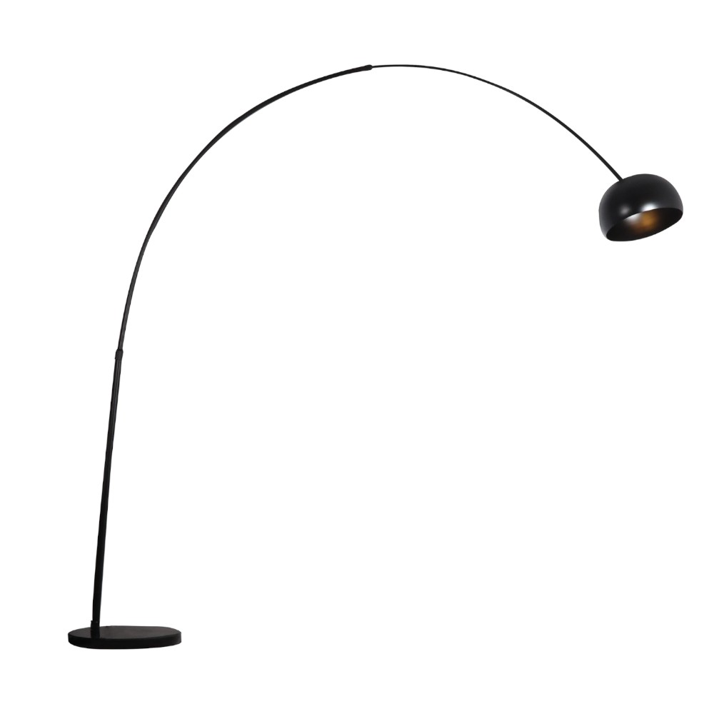 Lámpara de pedestal E27 Archy de acero negro 235cm