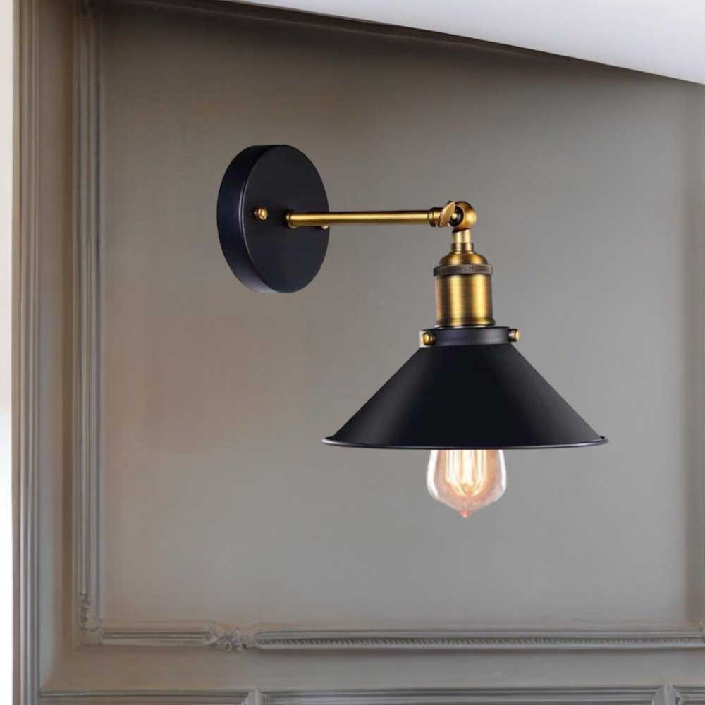 Lámpara de pared industrial Lysander black