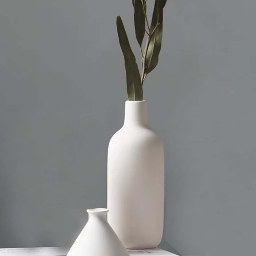 Florero minimalist de ceramica blanca 35cm
