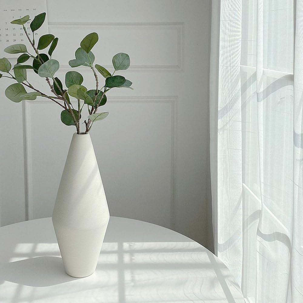 Florero Haze de cerámica color beige 36cm