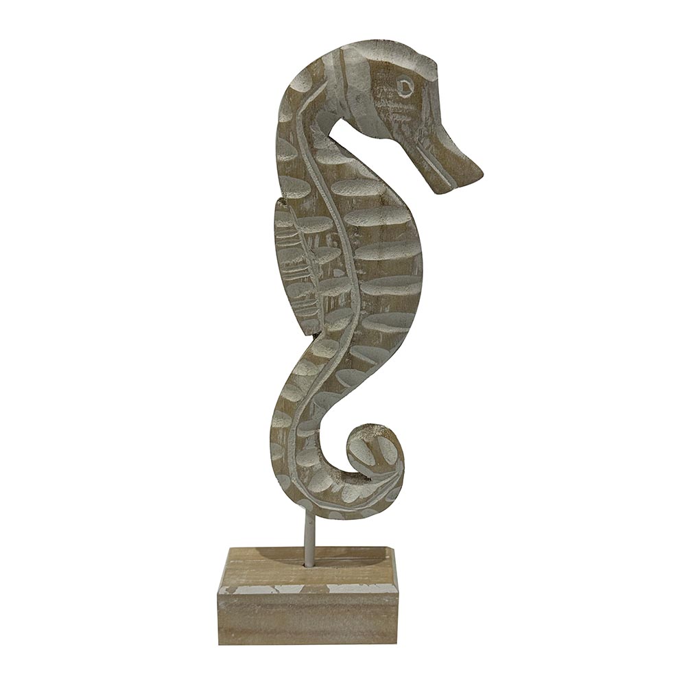 Adorno caballo de mar blanco 27cm