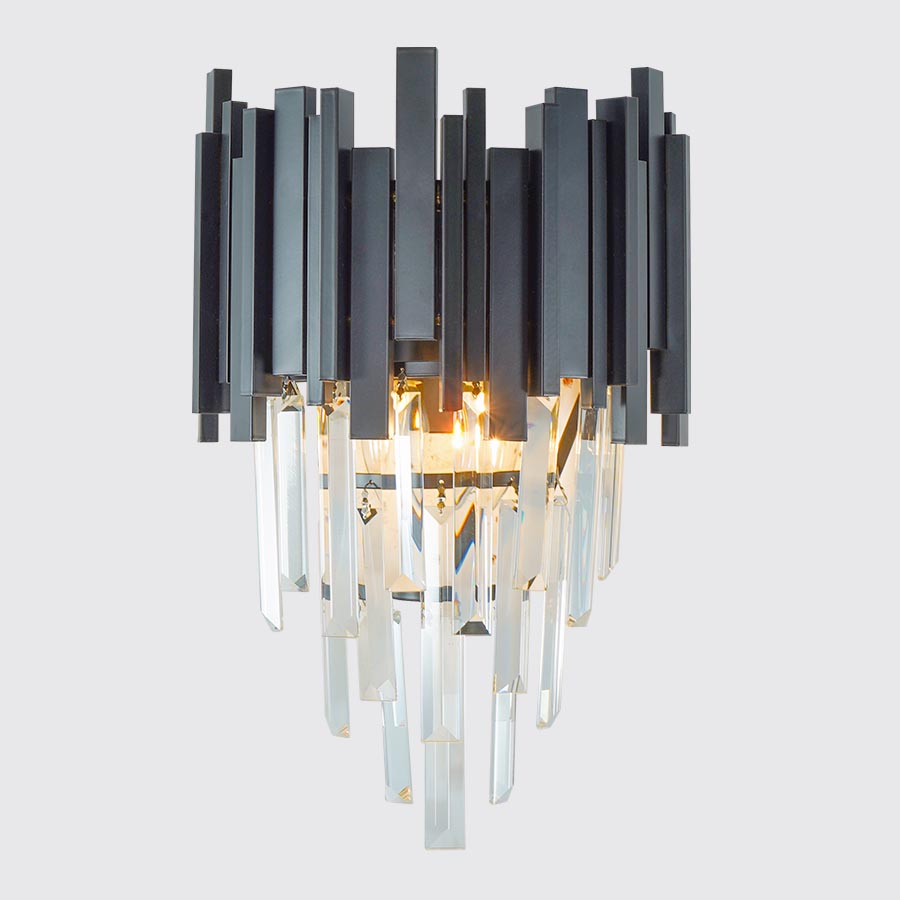 Aplique de pared 2xE14 Margot gold con cristales