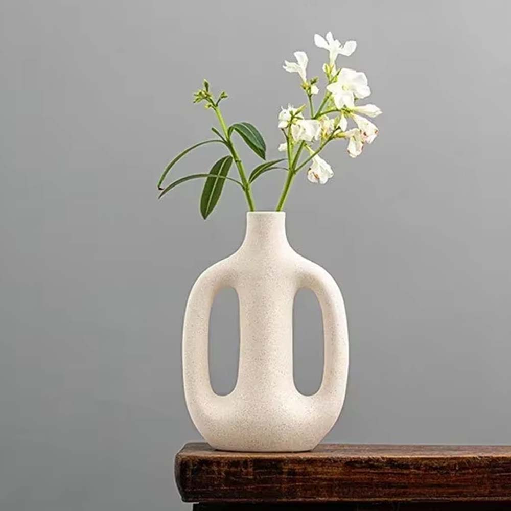 Florero Danna de cerámica beige 24cm