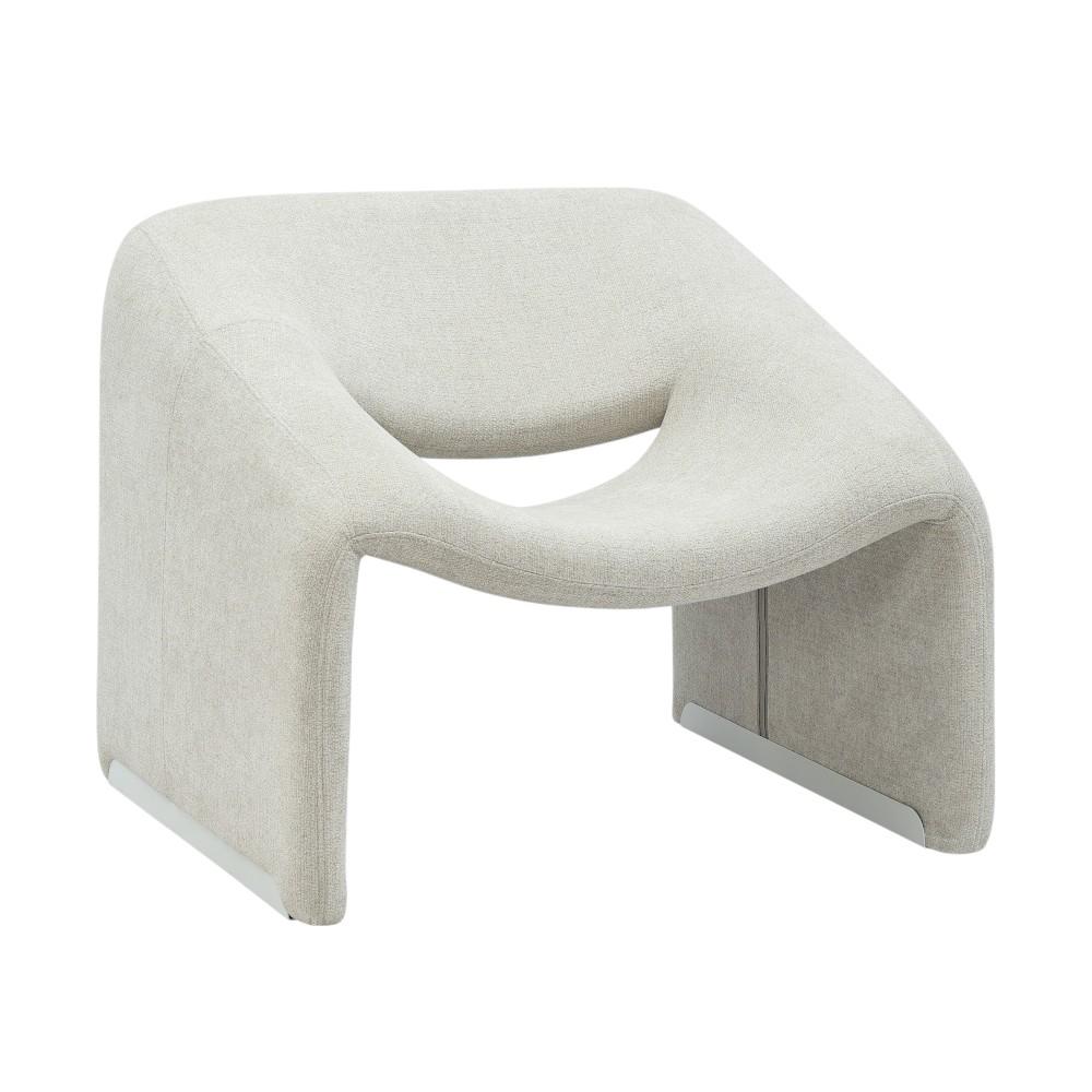 Butaca moderna Shai de tapiz boucle crema