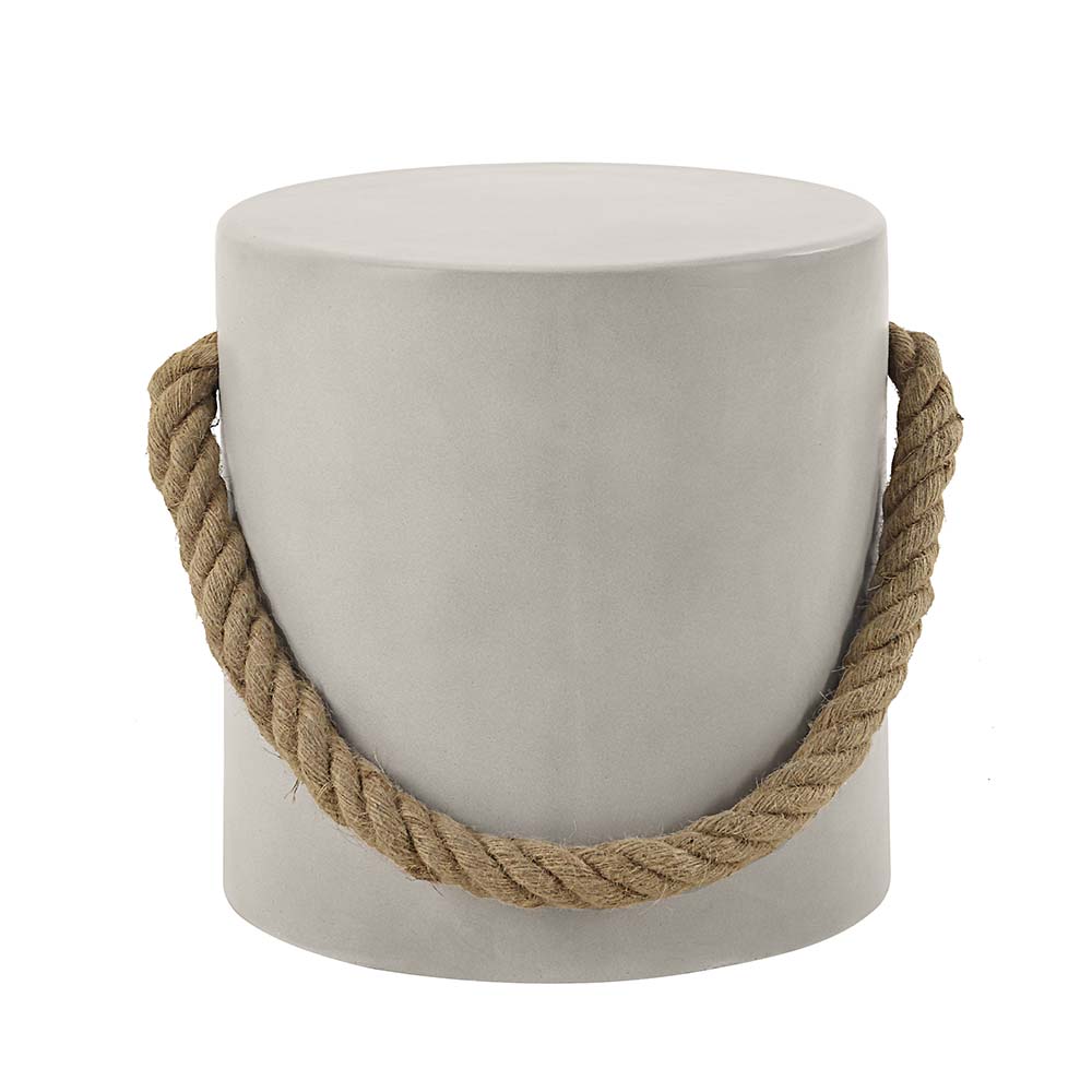 Mesa auxiliar May tipo concreto gris y detalle cuerda