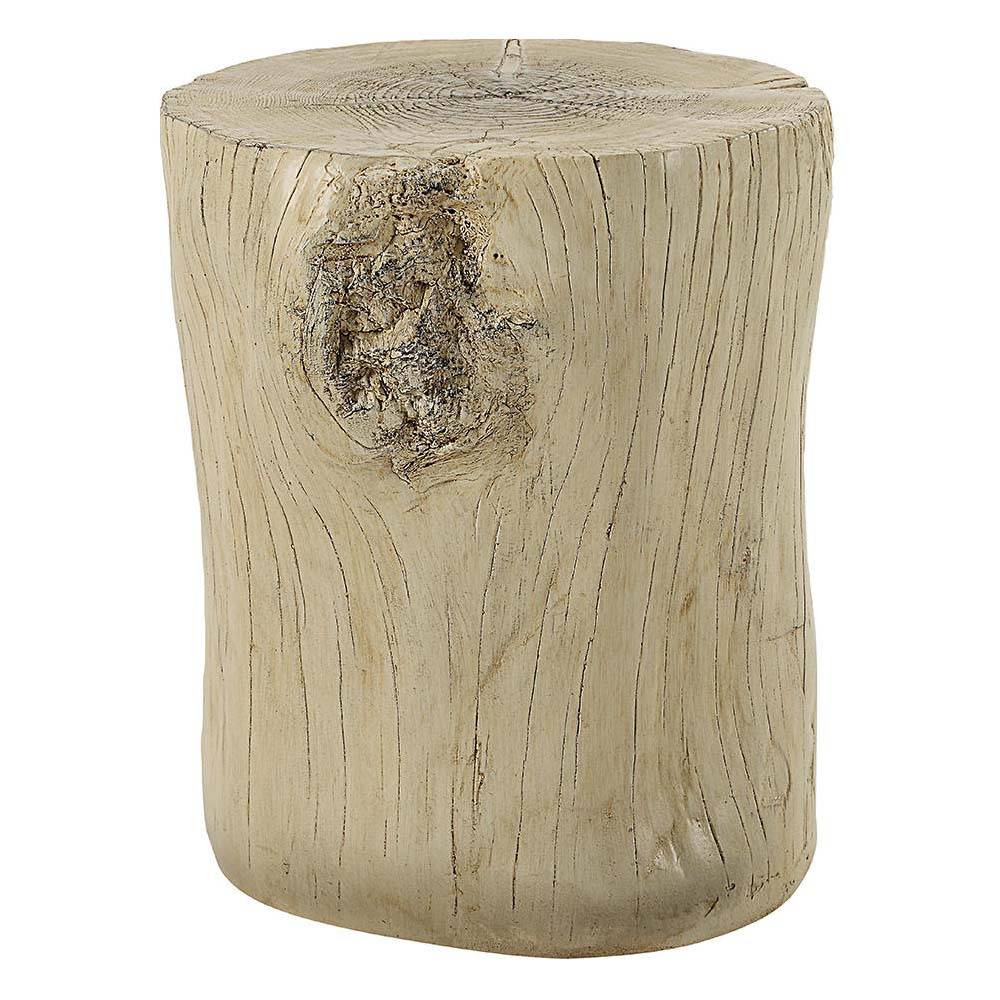 Mesa auxiliar redonda contemporánea Opal de roble natural