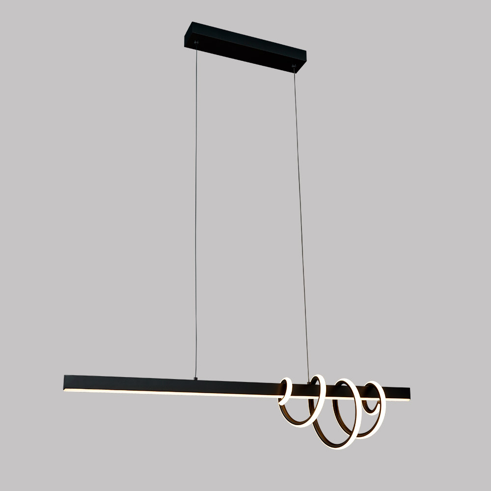 Lámpara colgante led Robin metal negro/acrílico luz cálida