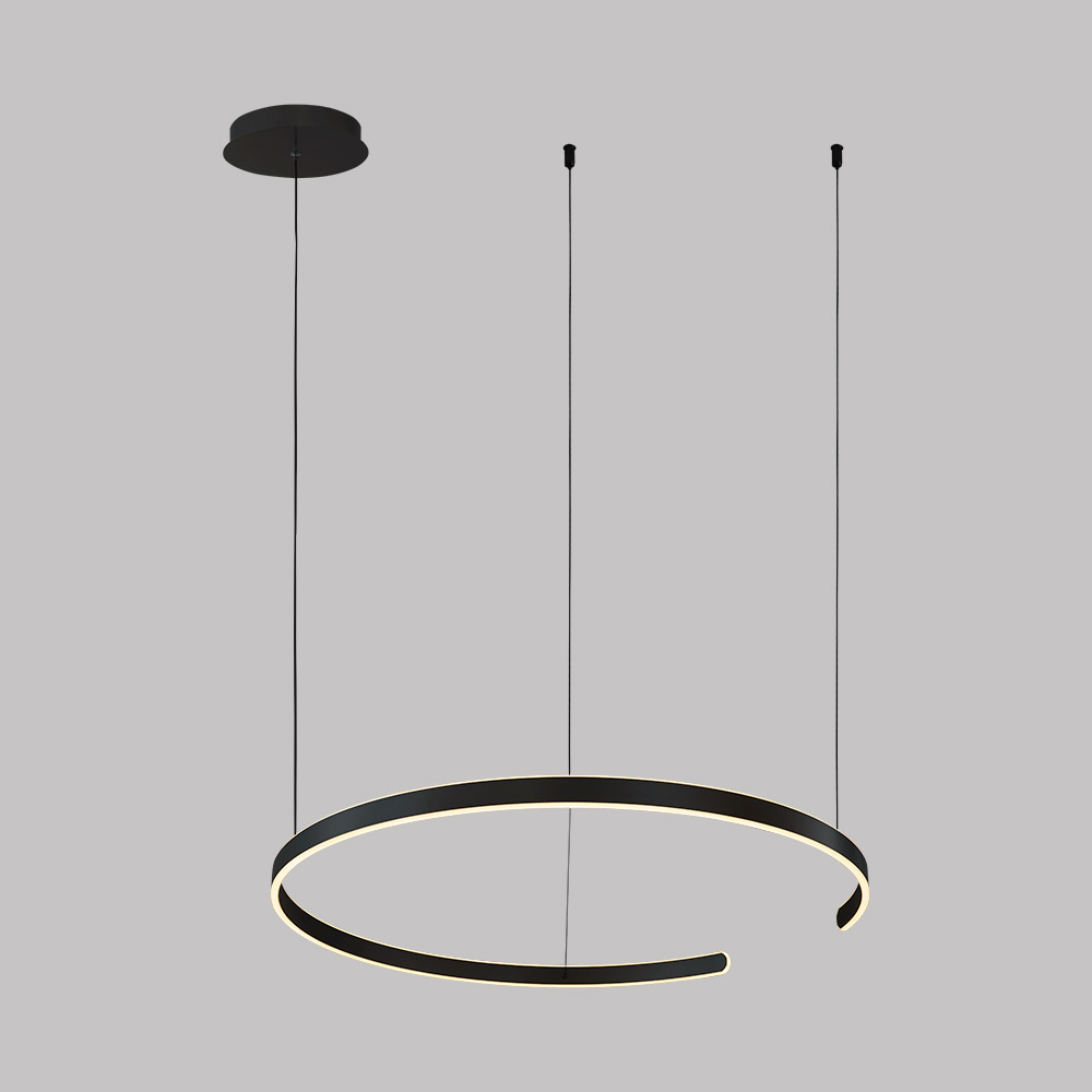 Lámpara colgante led Marshall negro/acrílico luz cálida