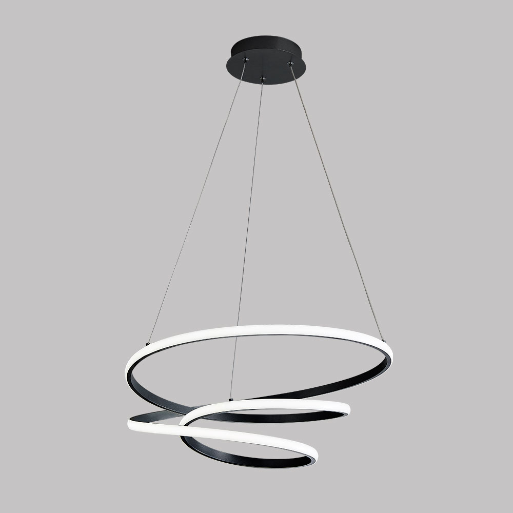 Lámpara colgante led Lily negro luz cálida