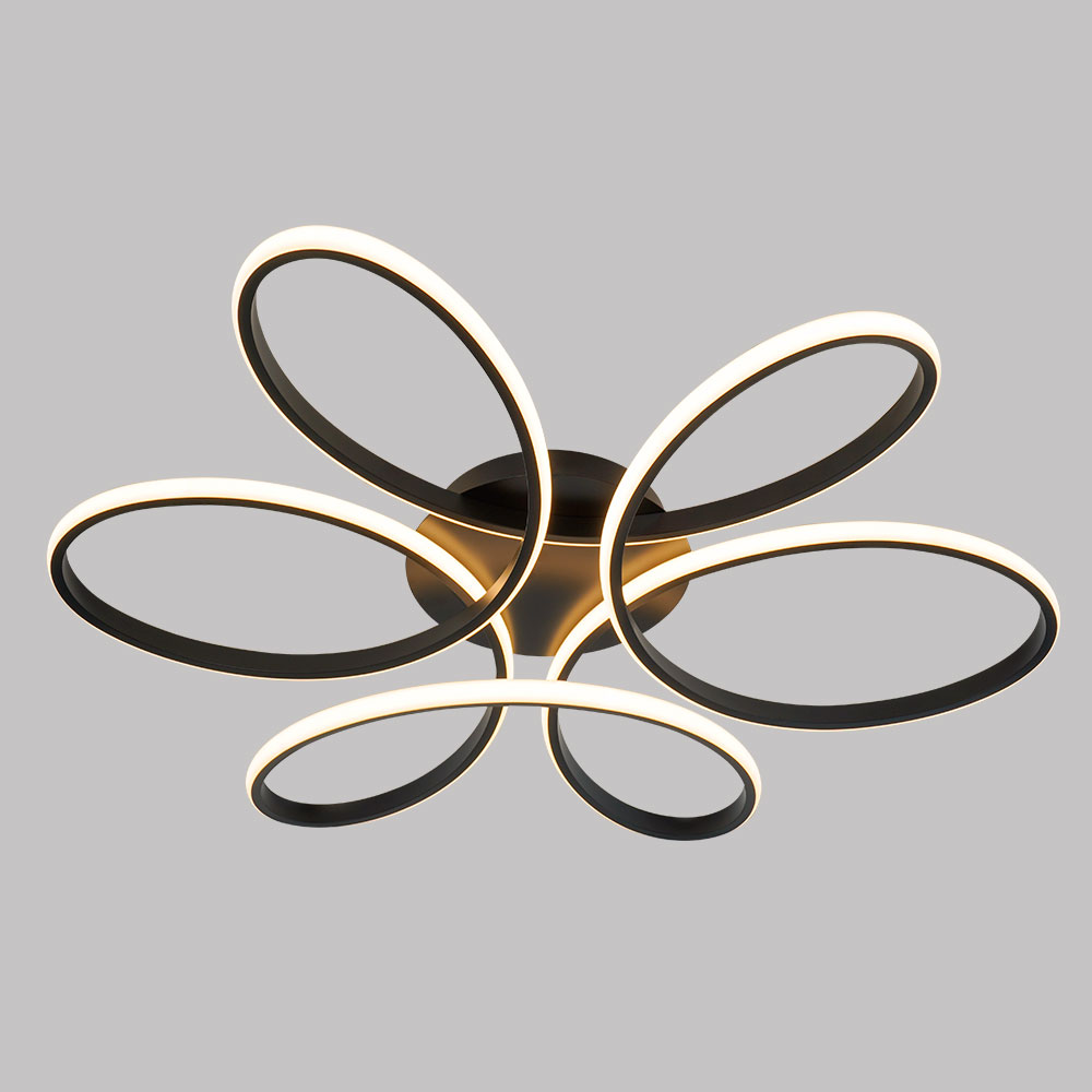 Lámpara de tumbado led Sunflower metal/negro luz cálida