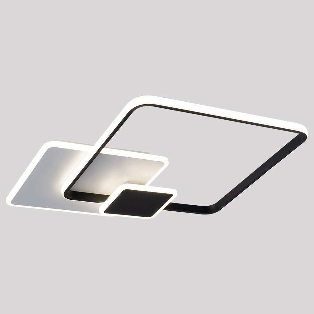 Lámpara de tumbado led Ash blanco/ negro/acrílico 3tonos