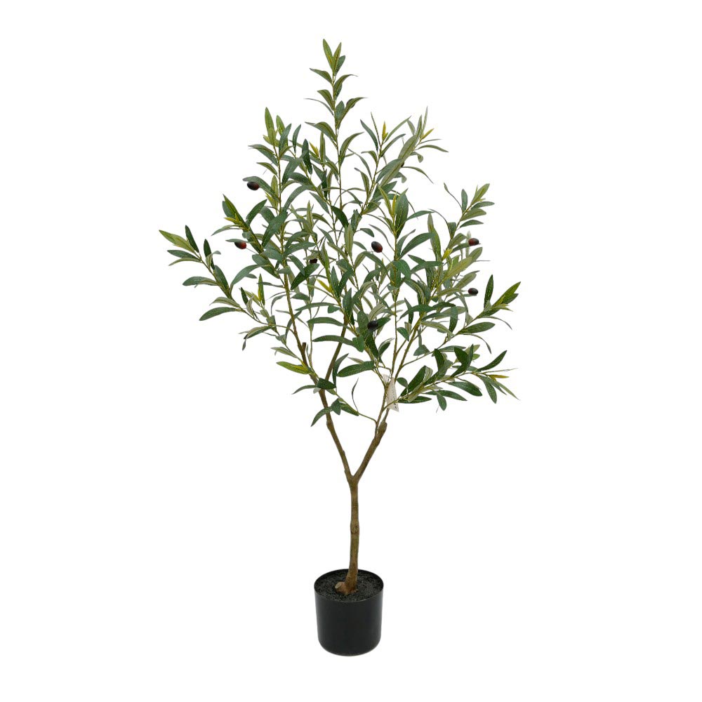 Planta artificial Ficus con maceta color negro 123 cm