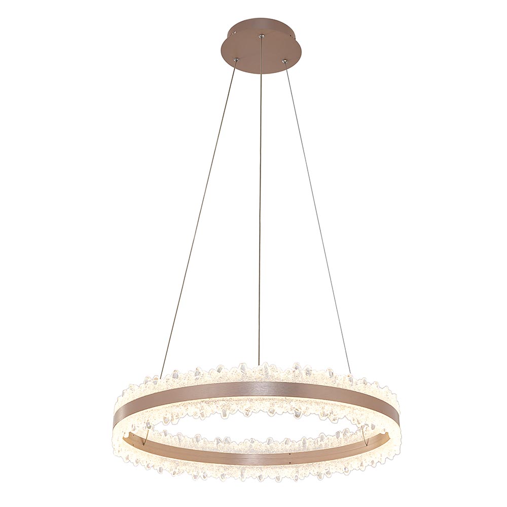 Lámpara colgante led Aurea circular cafe claro 3cct