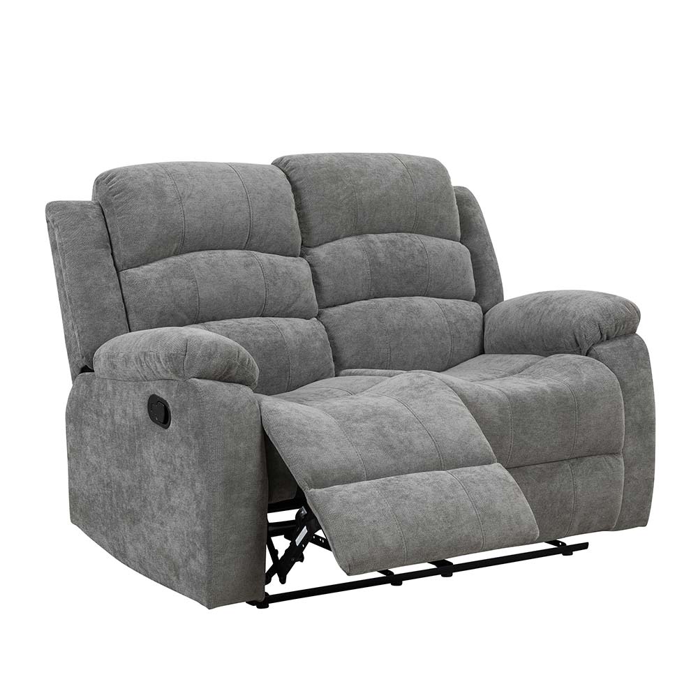 Reclinable manual de 2 puestos Toledo de tapiz gris oscuro