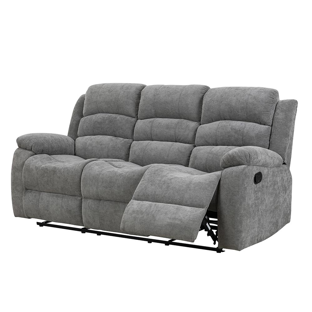 Reclinable manual de 3 puestos Toledo tapiz gris oscuro