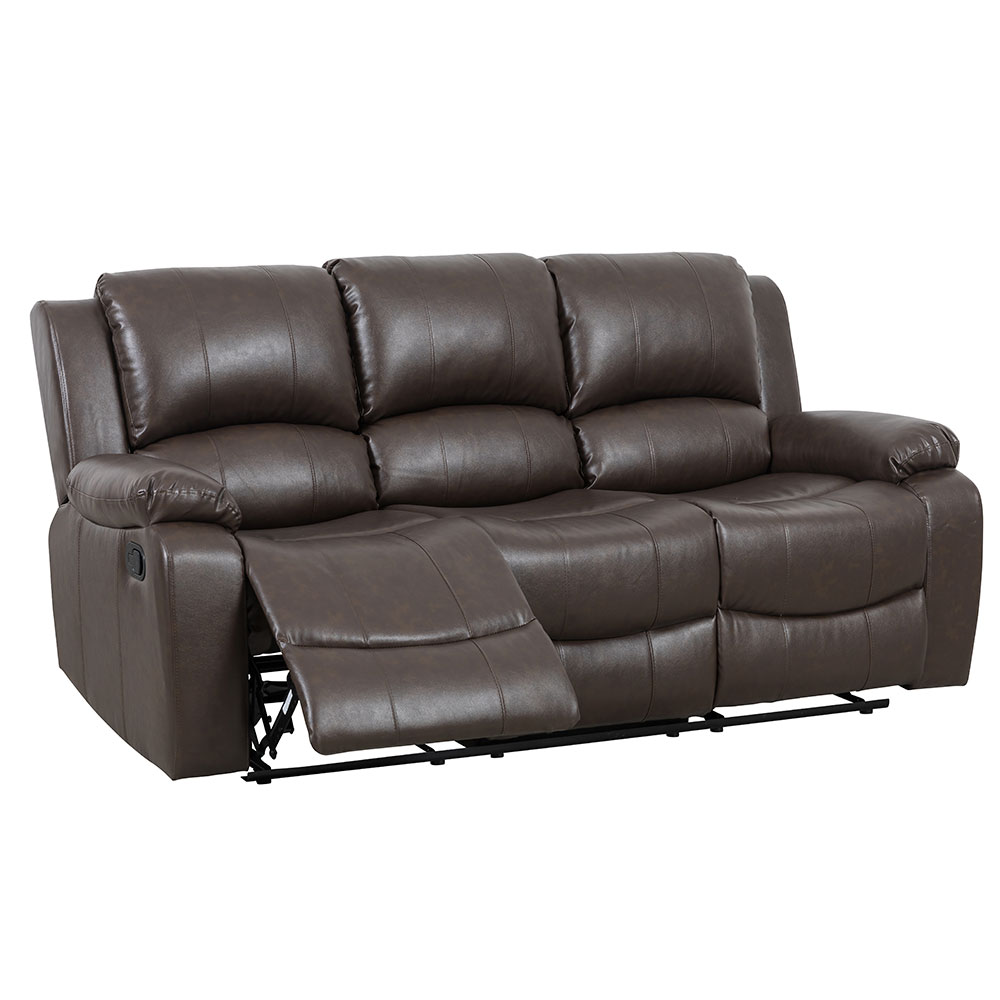 Reclinable manual de 3 puestos Malaga tapiz tipo piel cafe