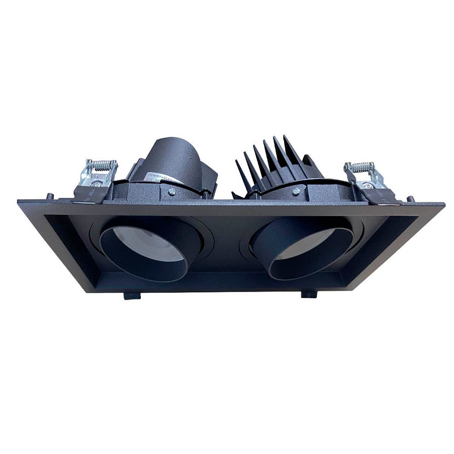 Módulo led doble dirigible negro 4000K 42W 250x100mm