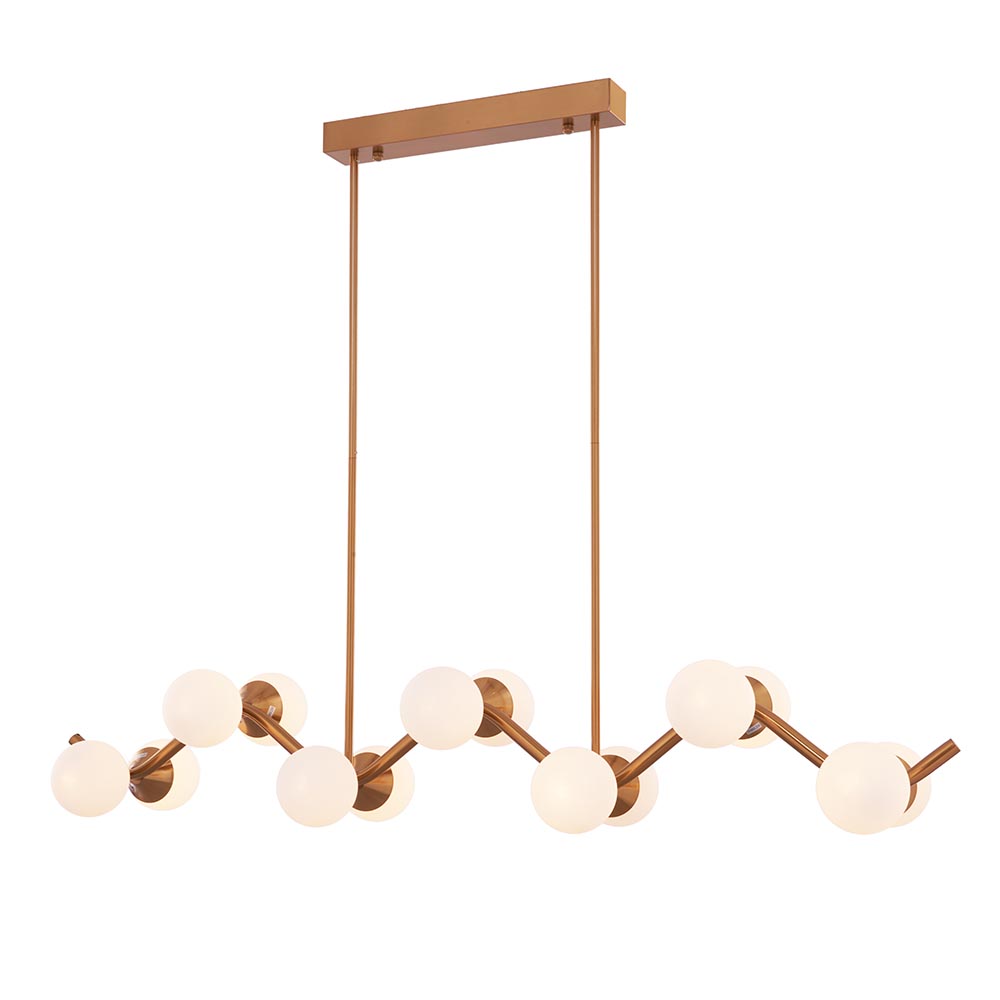 Lámpara Colgante Julieta vidrio blanco c/estruc. Hierro