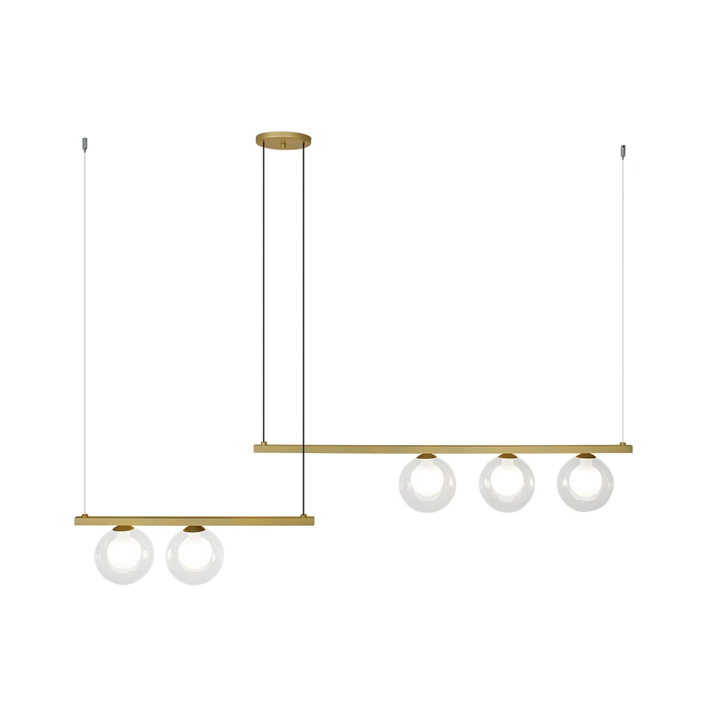 Lámpara colgante lineal Ellen dorada