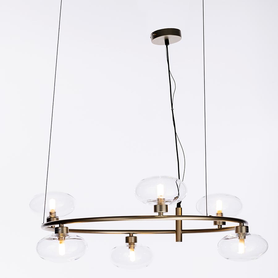 Lámpara colgante Virut M dorada