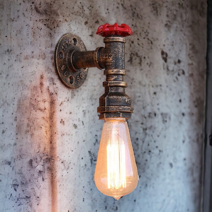 Lámpara de pared industrial Lilia metal negro